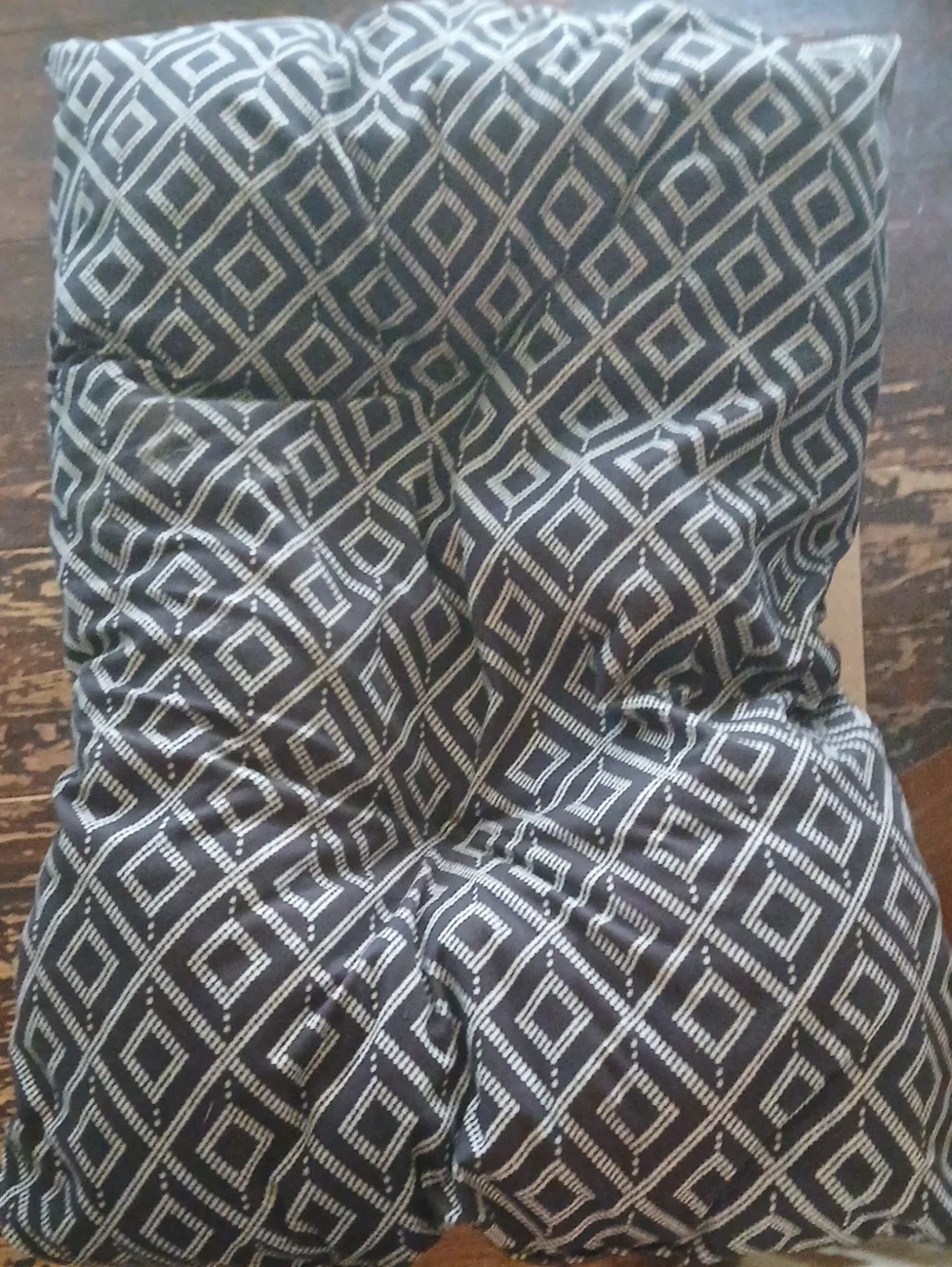 Black & White Geometric Tufted Dog Pillow